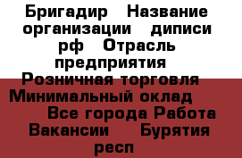 Бригадир › Название организации ­ диписи.рф › Отрасль предприятия ­ Розничная торговля › Минимальный оклад ­ 35 000 - Все города Работа » Вакансии   . Бурятия респ.